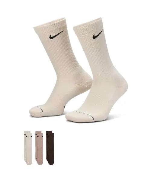 [NIKE] U NK ED ELVD CRW 3P - 144 - LT OREWOOD BROWN(BLACK)/MALT(BLACK)/BAROQUE BROWN(BLACK) / 에브리데이 엘리베이티드 크루 삭스(3켤레) - 멀티컬러 / HQ4335-905
