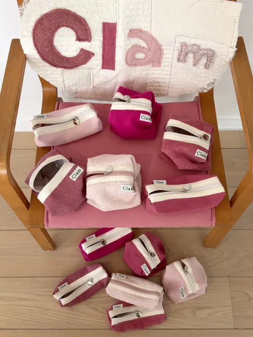 [CLAM] [MUSINSA Exclusive] Clam Pink series Pouch \u0026 Pencilcase / 핑크 시리즈 파우치\u0026필통 (6컬러)