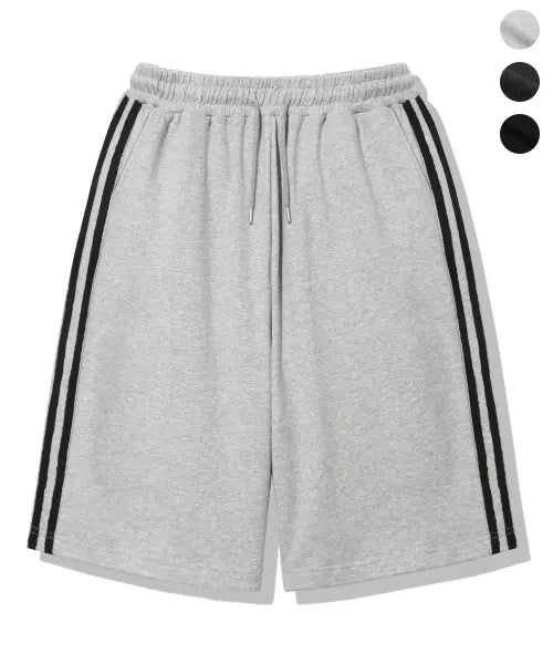 [TRILLION] TRACK LINE SWEAT BERMUDA SHORTS_3color / 트랙 라인 스웨트 버뮤다 쇼츠_3color