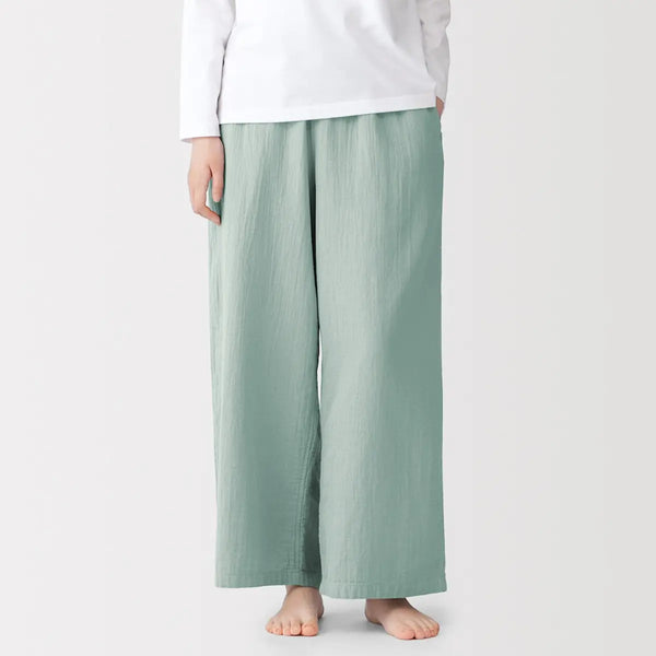 [MUJI] Women's Crepe Gauze Long Pants / 여성 크레이프 가제 롱 팬츠