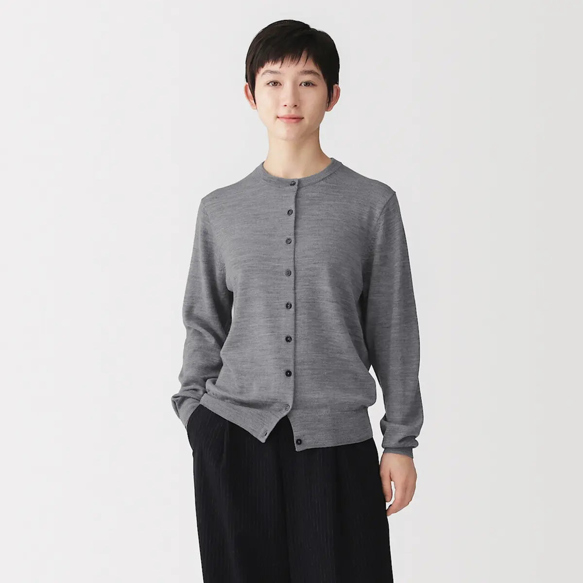 [MUJI] Washable Wool High Gauge Crewneck Cardigan / 워셔블 울 하이 게이지 크루넥 가디건