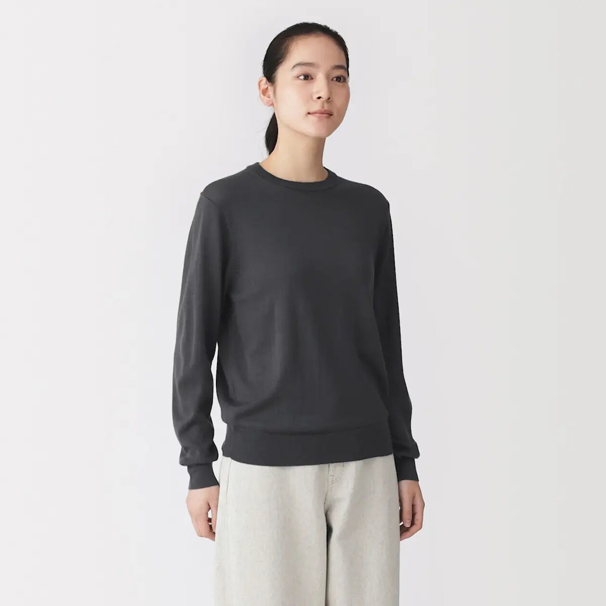 [MUJI] Washable Wool High Gauge Crewneck Sweater / 워셔블 울 하이 게이지 크루넥 스웨터