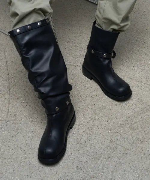 [KHIHO] Node Stud Boots Black / 노드 스터드 부츠 블랙