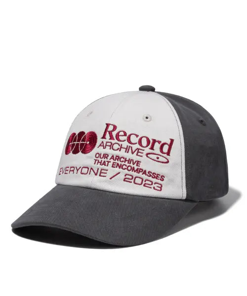 [SUKU] RECORD BALL CAP-GRAY/WHITE / 레코드 볼 캡-그레이/화이트