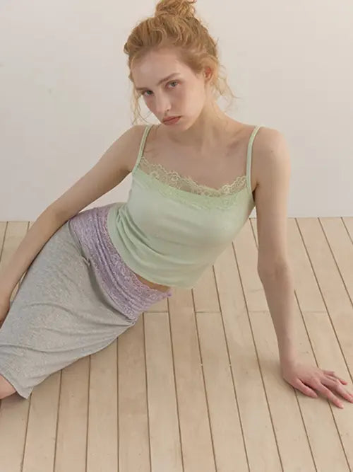 [ASURA] PALE LACE SLEEVELESS (MINT)