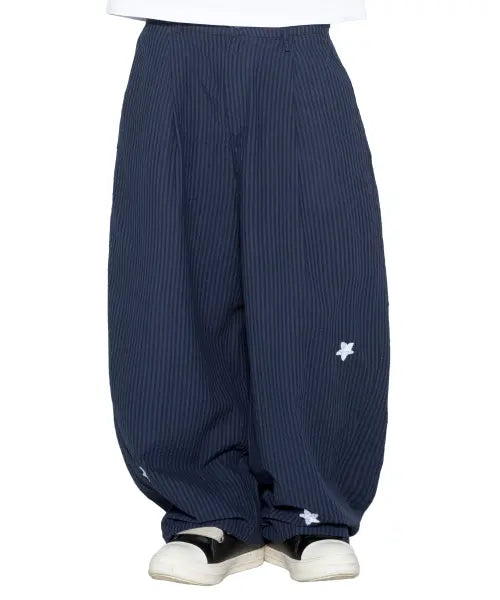 [GLACK] GZP005 Cosmic Flower Seersucker Pants (Navy) / GZP005 코스믹 플라워 시어서커 팬츠 (NAVY)