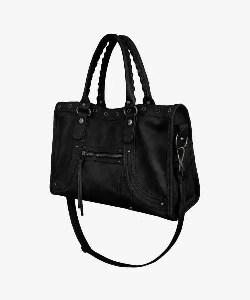 [BLACK PURPLE] Velton Curve Tote Bag_ Black / 벨튼 커브 토트백_블랙 Velton Curve Tote Bag_ Black