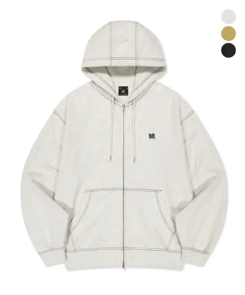 [BROWNBREATH] STITCH TAG HOOD ZIP UP
