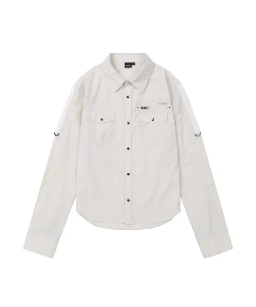 [AAKAM] Roll-Up Nylon Safari Shirts (Light Beige)