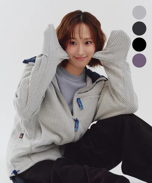[MADDEN] Funny Zigzag Glove Zip-Up Hoodie / 퍼니 지그재그 글러브 집업 후디