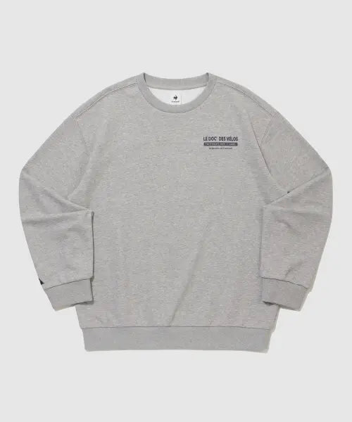 [LECOQ] Uniqlo Loopback Terry Sweatshirt with Back Graphic - Grey QR323LFS93 / 유니 쭈리 싸이클 백그래픽 루즈핏 맨투맨 - 그레이 QR323LFS93
