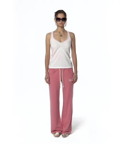 [KASHIKO] 2000s Low-rise Track Pants Pink