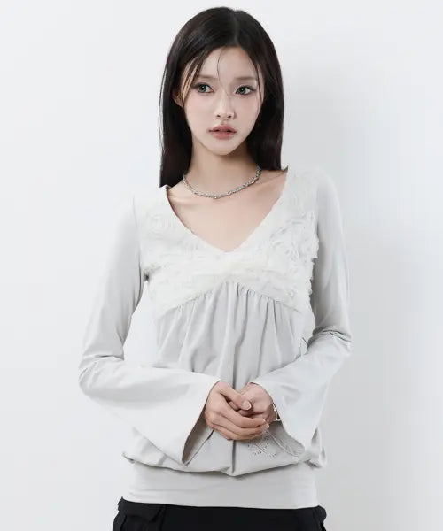 [LUVISTRUE] RL BALLOON SHIRRING TOP(BEIGE)