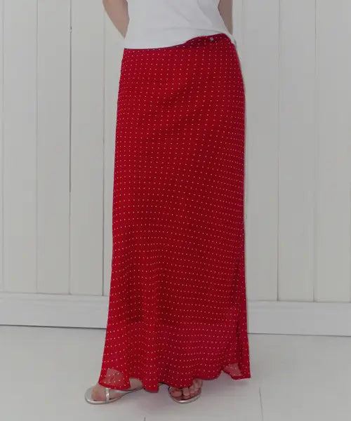 [TWEE] Melo Dot Banding Maxi Long Skirt / 멜로 도트 밴딩 맥시 롱 스커트
