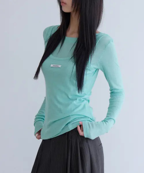 [LONDONDADA] Layerd Sheer Top Set, MINT