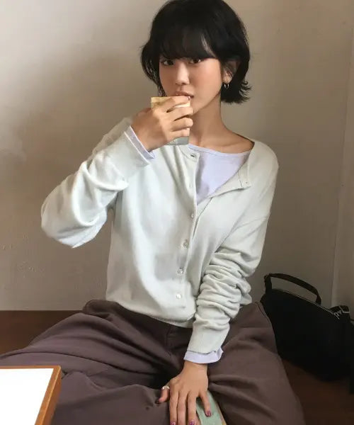 [TTUDEMENT] ESSENTIAL CASH BLEND HENLEY NECK KNIT_MINT