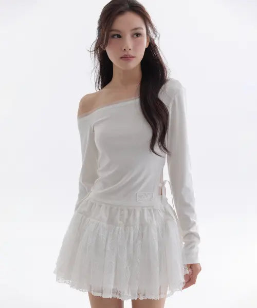 [THETIS] PURE MESH SATIN RIBBON T-SHIRT_TT6S213IV