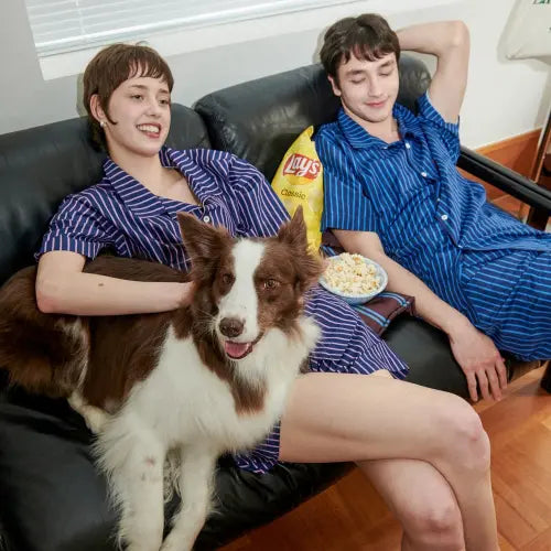 [DANCEONTHEFLOOR] Furless Pajamas[Short] - Stripe (10Color 3Szie)