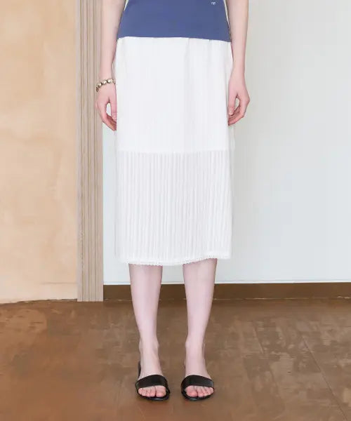 [TTUDEMENT] GAUZE MIDI SKIRT_WHITE