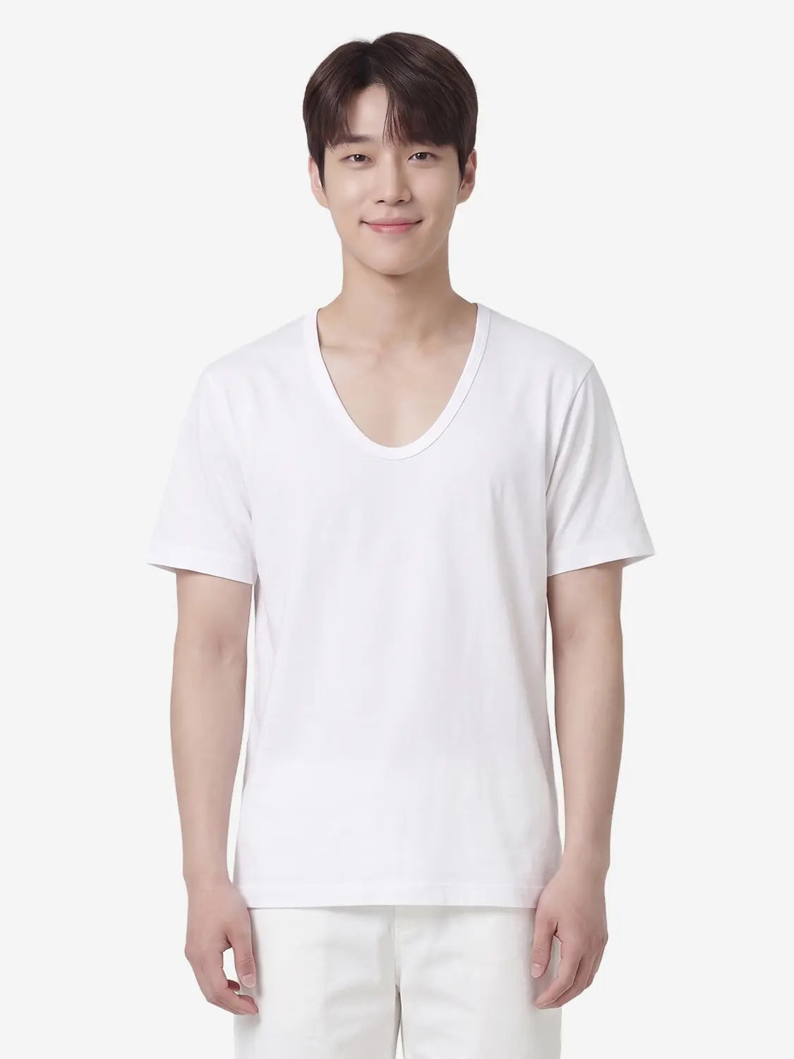 [Try] Tria Cotton U-Neck Short Sleeve T-Shirt L / 트라이 순면 U넥 반팔 티 L