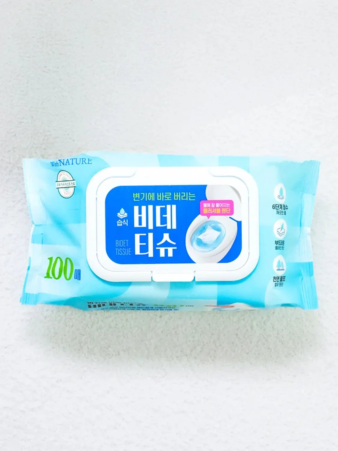 [DAISO] With Nature Bidet Tissue Cap Type, 100 Sheets / 위드네이쳐 비데 티슈 캡형 100매입