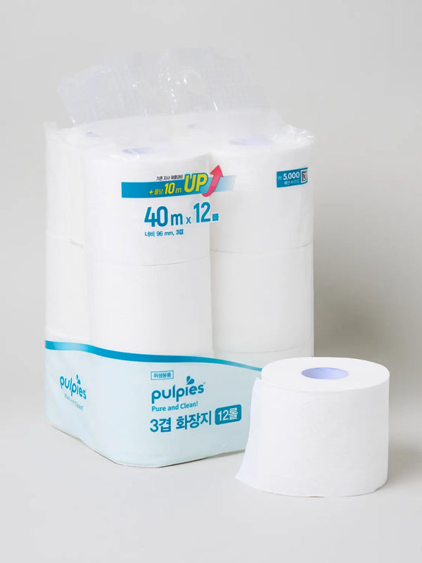 [DAISO] 3-Ply Toilet Paper 40m x 12 Rolls / 3겹 두루마리 화장지 40 m x 12롤