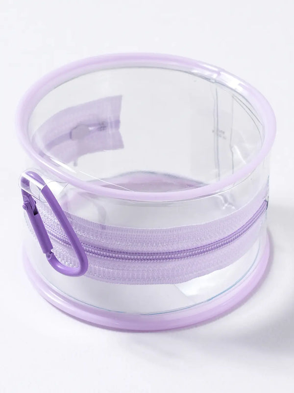 [DAISO] Carabiner Round Clear Case Light Purple / 카라비너 원형 클리어 케이스 라이트퍼플