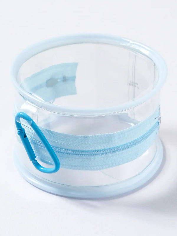 [DAISO] Carabiner Round Clear Case Light Blue / 카라비너 원형 클리어 케이스 라이트블루