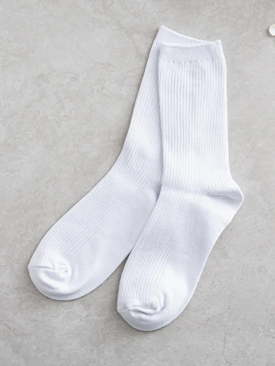 [Monput] Monfoot Women's Ribbed Long Socks White / 몬풋 여성 골지 장목 양말 화이트