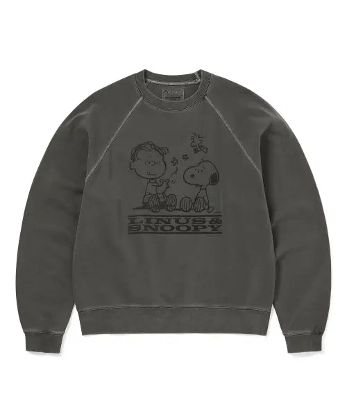 [THISISNEVERTHAT] TNT PEANUTS Faded Crewneck Charcoal