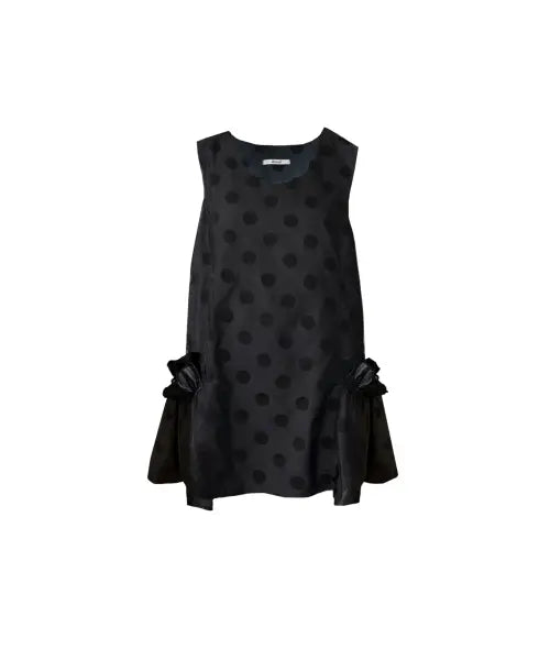 [AYVUL] Dot ruffle mini dress / 도트 러플 미니 원피스, 블랙