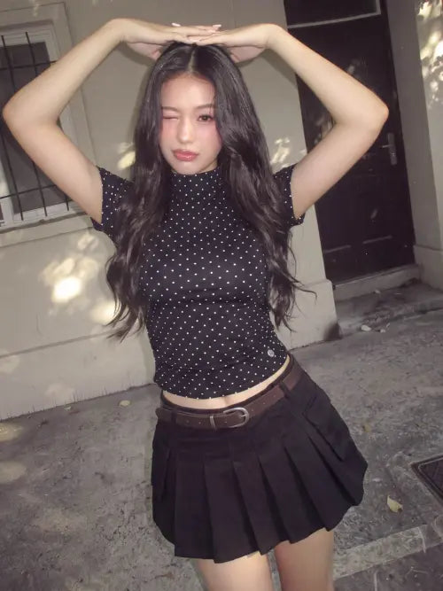 [KOOLKITTEN] Cargo Pocket Pleated Mini Skirt 2colors