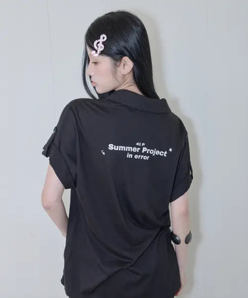 [41PRAY] Horse Summer Polo Shirt / Black