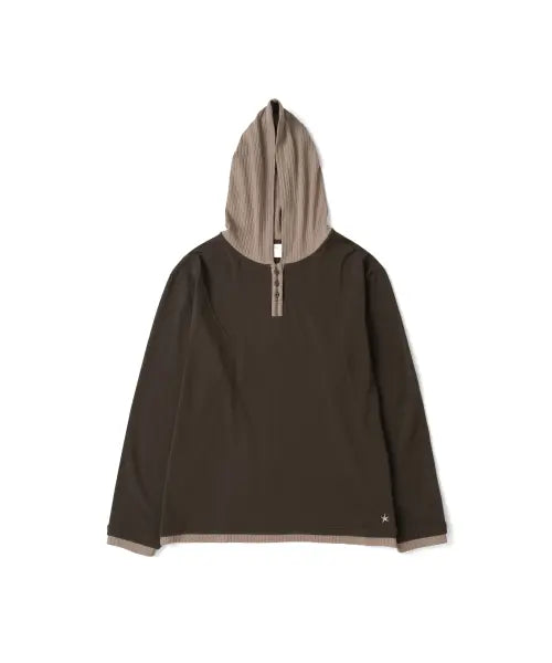 [THE COLDEST MOMENT] TCM button placket hoodie (brown)