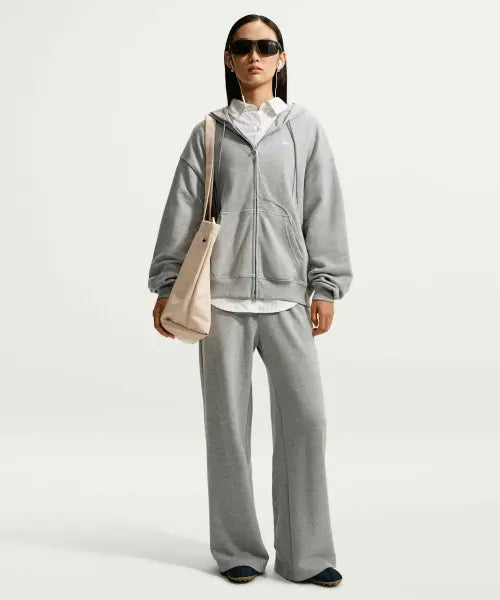[NIKE] W NK STDO FLC LW MR STD WL PT - DK GREY HEATHER/(SAIL) / 스튜디오 플리스 라이트웨이트 프렌치 테리 미드라이즈 와이드 레그 팬츠 W - 다크 그레이 헤더:세일 / IV4774-063