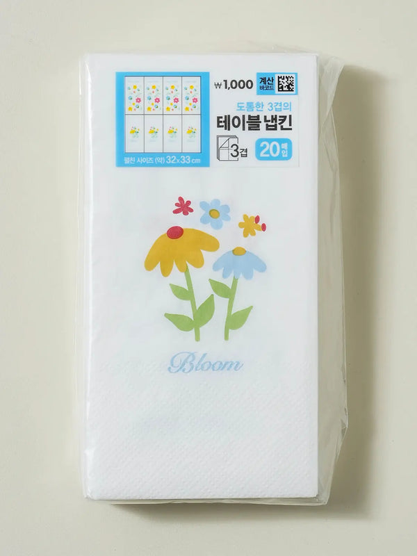 [DAISO] Spring Blossom Rectangular Napkins (16.5 X 8.5 cm) / 봄꽃 직사각 냅킨 16.5 X 8.5 cm