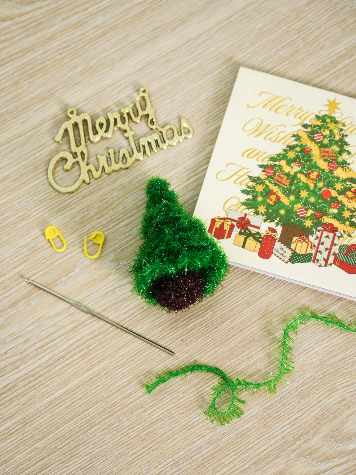 [DAISO] Christmas at Home DIY Knitting Dishcloth - Tree / 크리스마스앳홈 DIY 뜨개 수세미 트리
