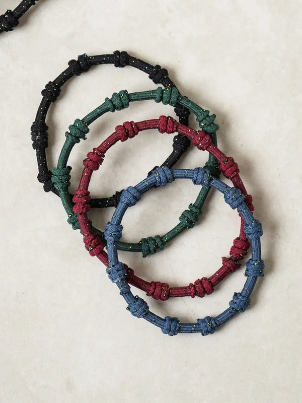 [DAISO] 4-Pack Wave Twinkle Hair Ties (No-Tip) / 노팁 헤어 고무줄 물결 트윙클A 4개입
