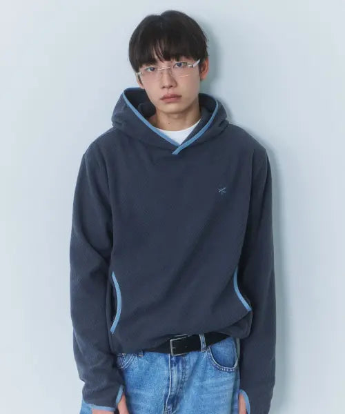 [CGP] Zigzag Fleece Hoodie - Charcoal / 지그재그 플리스 후디-차콜