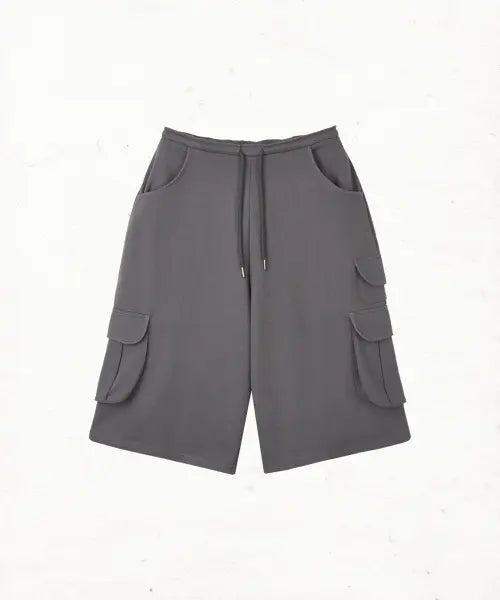 [DANDEL] DD binding cargo bermuda pants (CHARCOAL)