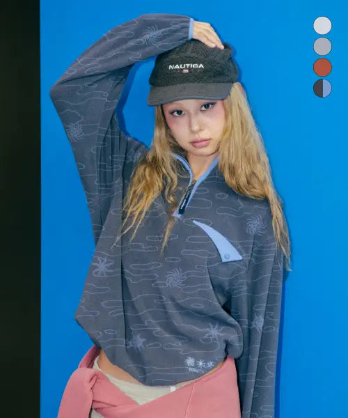 [NAUTICA] Ocean Totem Polar Half Zip-Up (4 Colors) / 오션 토템 폴라 하프 집업(4colors) NFL2196