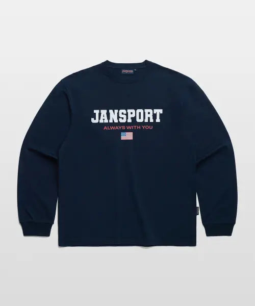 [JANSPORT] Graphic Logo Long Sleeve Navy / 그래픽 로고 롱슬리브 Navy