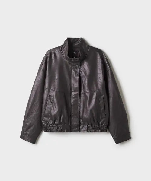 [SPAO] Synthetic Leather High Neck Blouson (Suede Leather) / [신세틱 레더] 여성 하이넥 블루종 (스웨이드레더)_SPJLG49W02