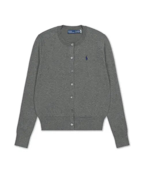 [POLO RALPH LAUREN] CARDIGAN-LONG SLEEVE-CARDIGAN 2/50 PIMA COTTON-GREY / 코튼 크루넥 카디건-그레이