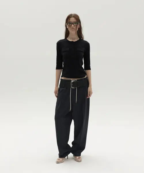 [LCDC™] TAILORED PINSTRIPE JOGGER PANTS (NAVY)