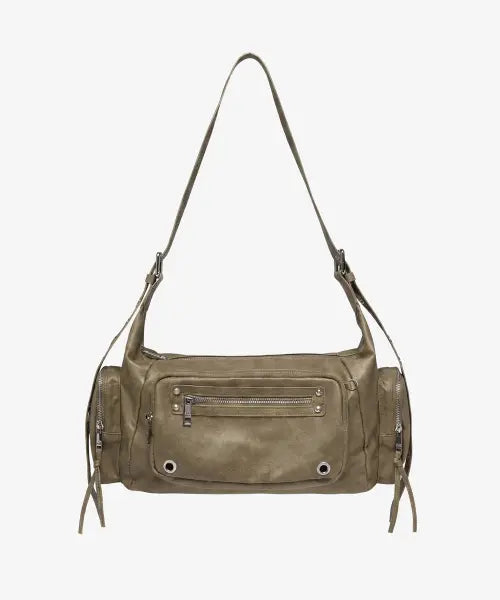 [BLACK PURPLE] Maxi Marco Bag_Ash Khaki / 맥시 마르코백_애쉬 카키 Maxi Marco Bag_Ash Khaki