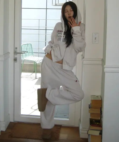 [BITTERCELLS] [SET]Jockey Waffle Hood Zip Up\u0026Jogger Pants / [SET]쟈키 와플 후드집업\u0026쟈키 와플 조거 팬츠