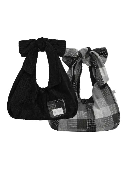 [TUOMIO] PATCHWORK REVERSIBLE BAG [BLACK]
