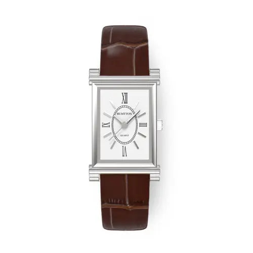 [RUMTTON] HERON Women's Classic Leather Band Watch - Silver/Brown / 여성 클래식 가죽 밴드 시계 헤론 실버 브라운