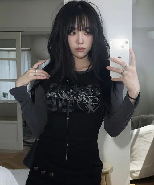 [VENHIT] Archive Hotfix One-off Raglan Long-Sleeve Tee_Black Charcoal / Archive 핫픽스 원오프 레글런 롱슬리브_블랙 차콜